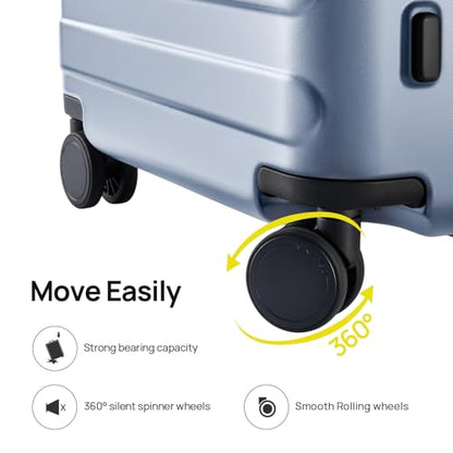 NINETYGO Medium Checked Luggage 26 Inch, Checking In Luggage with Smooth Spinner Wheels, Lightweight, Hard Shell PC Suitcase, Lightweight Travel Luggage, TSA Approved (Shadow, Rhine Basic) - color: 02-Shadow (Basic, No Expandable), size: Checked 26-Inch