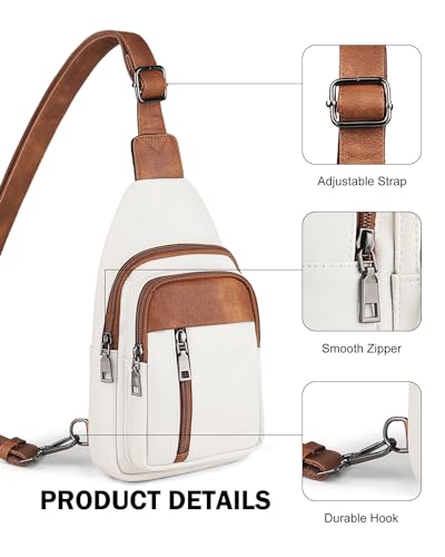 MASINTOR Sling Bag for Women, Crossbody Fanny Pack Sling Backpack, Beige - color: Beige Brown