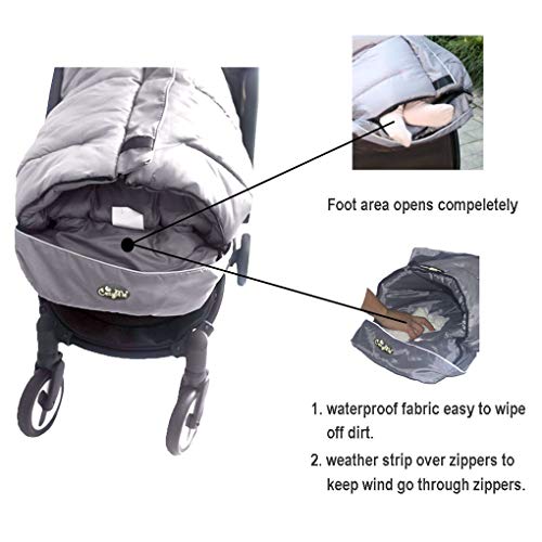 Stroller Blanket Evelution, Stroller Footmuff Winter Toddler Universal Stroller Bunting Bag for 6-36 M, Waterproof Bunting Bag - color: grey, style: Toddler-M