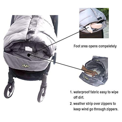 Stroller Blanket Evelution, Stroller Footmuff Winter Toddler Universal Stroller Bunting Bag for 6-36 M, Waterproof Bunting Bag - color: grey, style: Toddler-M