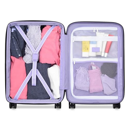 florence by mills Spin Me Away Hardside Expandable Luggage with Spinner Wheels, Lavender, Carry-On 20 Inch - color: Lavender, size: Carry-On 20 Inch