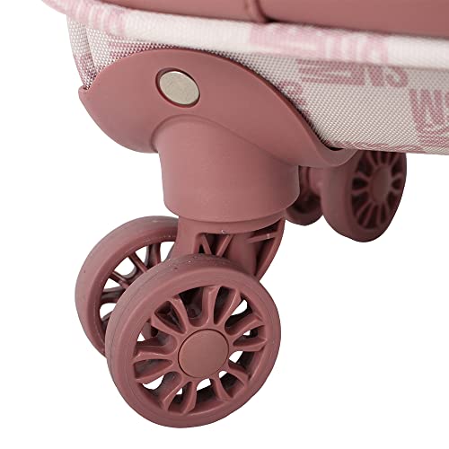 Steve Madden Designer Luggage Collection - Lightweight 24 Inch Expandable Softside Suitcase - Mid-size Rolling 4-Spinner Wheels Checked Bag (Chalet Pink, 24in) - color: Chalet Pink, size: 24 Inches
