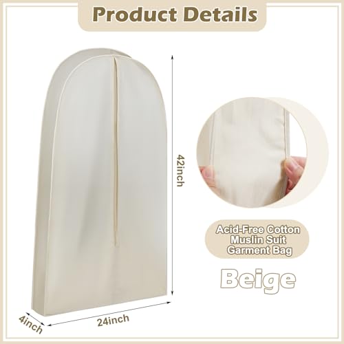 Acid Free Cotton Garment Bag Dress Suit Storage 1 Pcs 42 Inch - size: 42 Inch