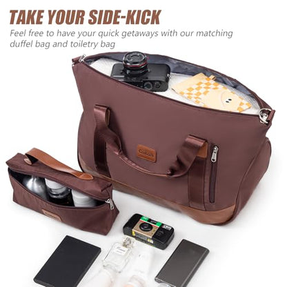 Cosbarn Luggage Sets, Lightweight Durable Hardshell, 5 piece Suitcase Sets - color: Burgundy