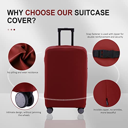 Travel Luggage Cover - Scratch-Resistant Fit 19-31 Inch, Claret, 3XL (32-33inch) - color: Claret, size: 32-33 inch