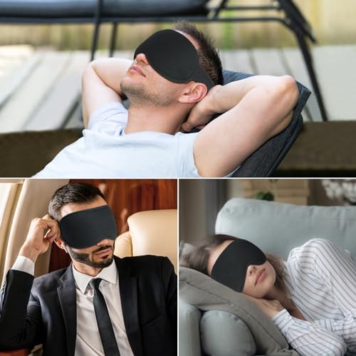 Gritin 100% Blackout Sleep Eye Mask for Women Men, Zero Pressure Sleep Mask - color: Black