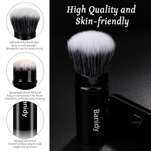 Makeup Brush Kabuki Face Brushes Retractable Travel Blush Kabuki Brush - style: Round Top Kabuki Brush