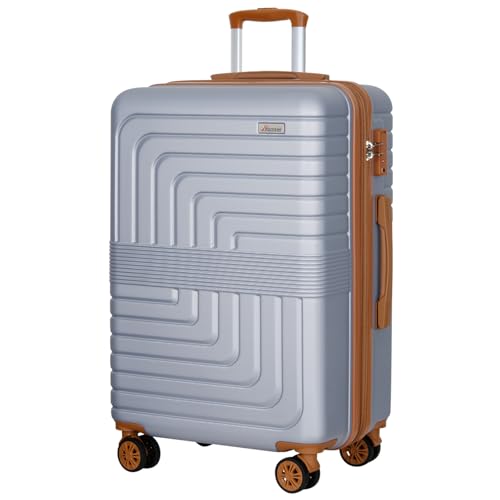 Romswi 30" Hardside Checked Luggage, Large Checked Suitcase with Dual 360° Spinner Wheels,Hardshell Suitcase with TSA Lock,YKK Zipper, Scratch-Resistant Silver - color: Silver, size: 30 Inch