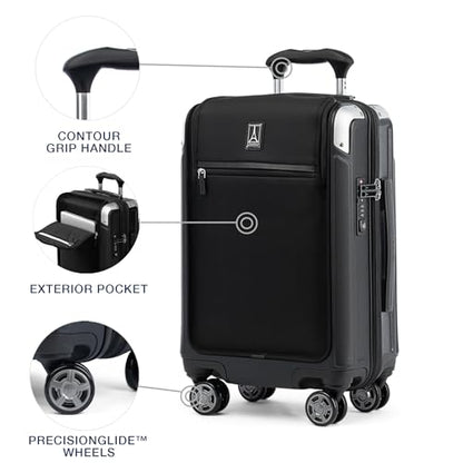 Travelpro Platinum Elite Hardside Carry-On Luggage, Black, 21-Inch - color: Shadow Black, size: Carry-on with Laptop Pocket 21-Inch
