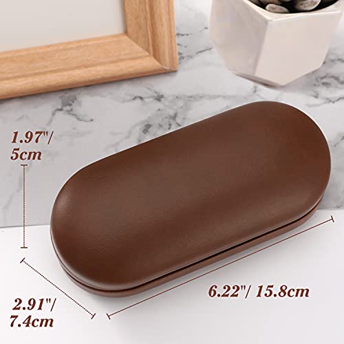 MoKo Double Eyeglass Case,Glasses and contact case 2 in 1 with Mirror - color: Brown