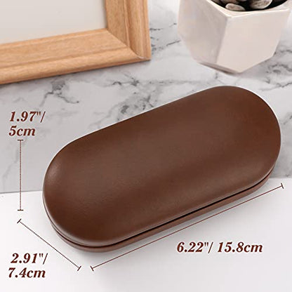 MoKo Double Eyeglass Case,Glasses and contact case 2 in 1 with Mirror - color: Brown