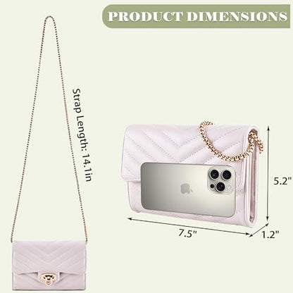 Small Crossbody Bag Sling Bag, Phone Holder for Women - color: Beige White