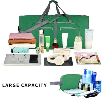 Felipe Varela Foldable Duffle Bag for Travel Weekend Overnight Gym Camping - color: Aqua Green, size: 65L