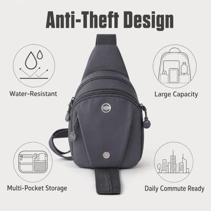 Large Capacity Multi‑Pocket Shoulder Handbag for woman,3 in 1 Travel Bag,Waterproof 2‑Way Commuter Bag,Convertible Backpack, Crossbody Bag - color: Polar Grey