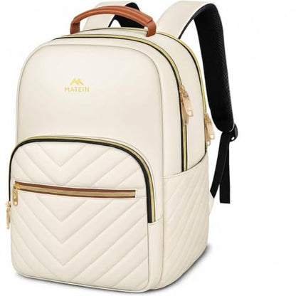 MATEIN Backpack for High School Girl, 17 Inch Laptop Backpack Travel, Beige - color: Beige, size: 17inch