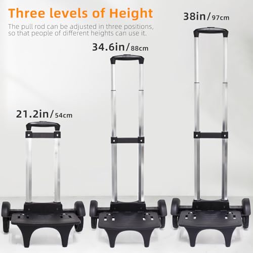 Backpack Trolley, Rolling Cart with Large Solid Tank Wheels, Luggage Cart - size: Large Tank Wheels without Edge-Guard Base