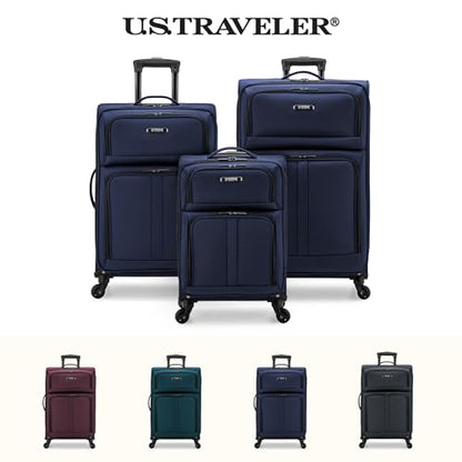 U.S. Traveler Anzio Softside Expandable Luggage with Spinner Wheels, Navy, 30-Inch Large - color: Navy, size: 30-Inch Large