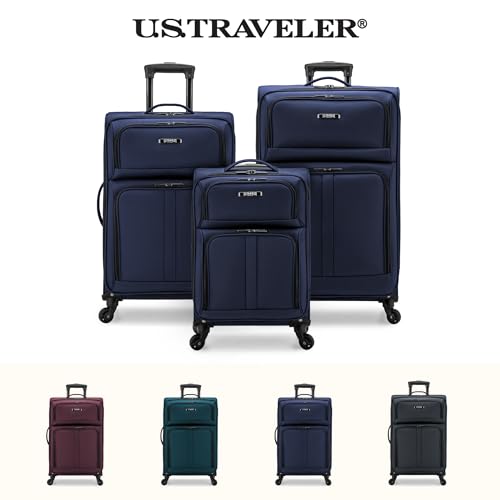 U.S. Traveler Anzio Softside Expandable Luggage with Spinner Wheels, Navy, 30-Inch Large - color: Navy, size: 30-Inch Large
