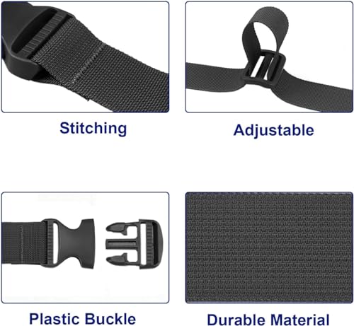MAGARROW 60" Long Utility Luggage Straps with Buckle Adjustable (Black (4-Pack), 1.5" Wide - 60" Long) - color: Black (4-Pack), size: 1.5" Wide - 60" Long