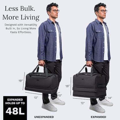 Knack Expandable Travel Duffel Bag, 35L-48L, 4-5 Day - color: Midnight Black, style: Travel Duffel