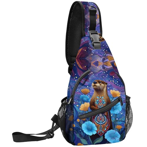 FyLybois Sling Bag Travel Crossbody Backpack for Women Chest Daypack - color: Dark Purple