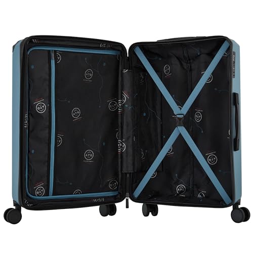 Wrangler ATG Trailway Expandable Hardside Luggage, Storm Blue, 22" Carry-On - color: Storm Blue