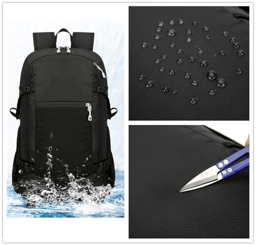 levayhill Hiking Foldable Backpack Packable Daypack,Black,30L - color: Black