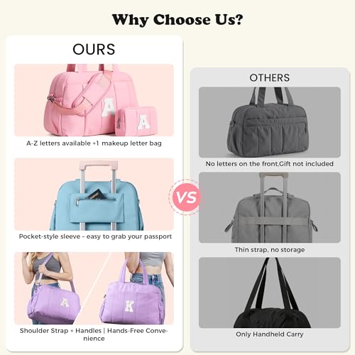 Gift Idea for Women-Initial Gym Duffle Bag, Carry On Bag for Women - color: Purple, style: H