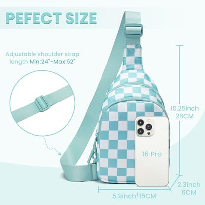 FODOKO Small Sling Bag for Women Adjustable Crossbody Bag with,Water-Resistant Lightweight Fanny Pack for Travel,Hiking : Clothing, Shoes & Jewelry - color: Ice Blue