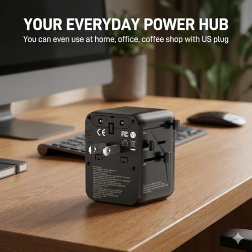 GaN 70W International Travel Adapter 6-in-1 for US/JP, EU, UK, AU