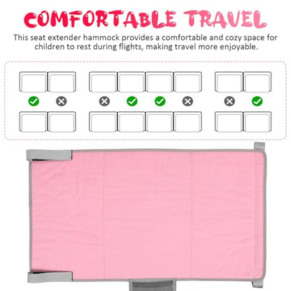 Cabilock Toddler Airplane Bed, Portable Kids Airplane Seat Extender, Plane Bed Soft Footrest Travel Essentials for Flying Flights Must-Have, Pink - color: Pink