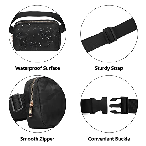VOROLO Fanny Pack For Women And Men Crossbody Bag Black+Camo Black - color: Black+Camo Black