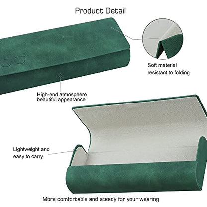 VisionGlobal Hard Shell Eyeglass Case for Eyeglasses and Sunglasses for Men/Women and Kids - color: 641_green