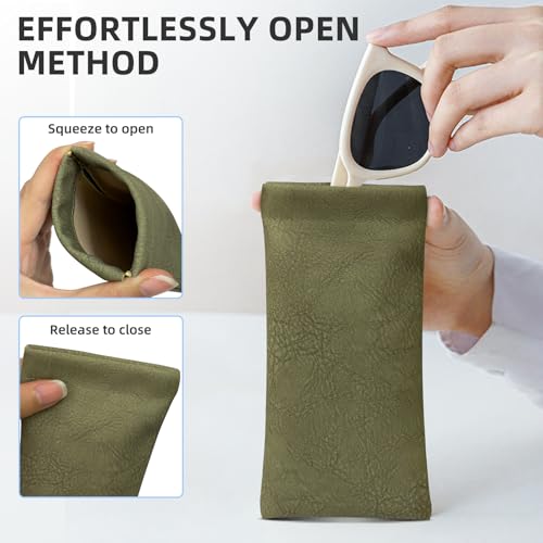 Sunglasses Case, Flat Design Night Driving Glasses Case for Men& Woman - color: Orange Blue Pink