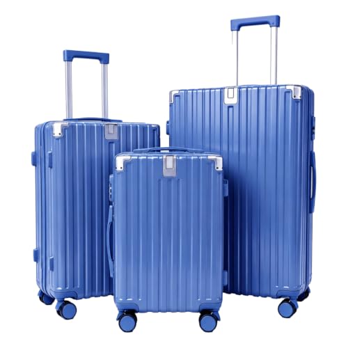 3 Piece Hardside Luggage Set with Spinner Wheels, TSA Lock, Lavender - color: royal blue