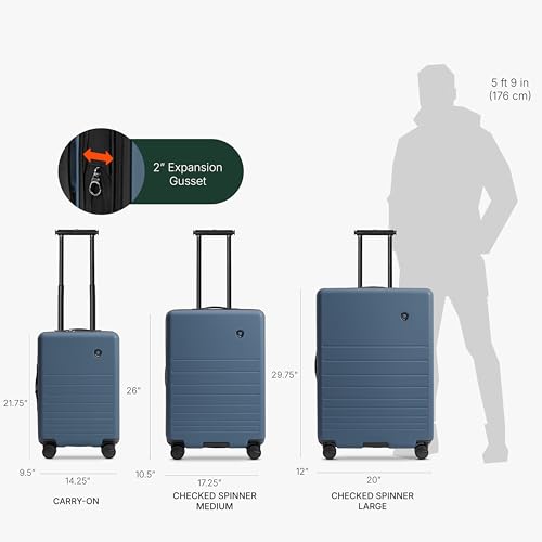 Traveler's Choice Markham Hardside Expandable Luggage with Hinomoto Spinner Wheels, 26-Inch Medium, Navy - color: Navy, size: 26-Inch Medium