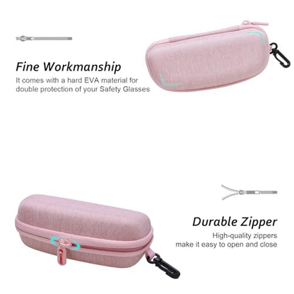 XANAD Hard Case for Safety Glasses,Sunglass Eyeglass Shooting Glasses(Pink) - color: Pink