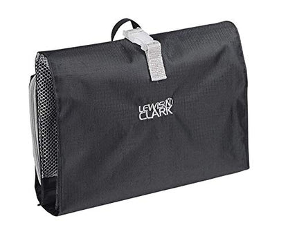 Lewis N. Clark Hanging Toiletry Bag for Travel Accessories, Shampoo, Cosmetics + Personal Items with Waterproof Compartment and Folding Design, Black