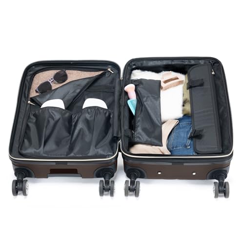 Kenneth Cole REACTION Madison Square Lightweight Hardside Chevron Expandable Spinner Luggage, Chocolate Brown, 28-Inch Checked - color: Chocolate Brown, size: 28-Inch Checked