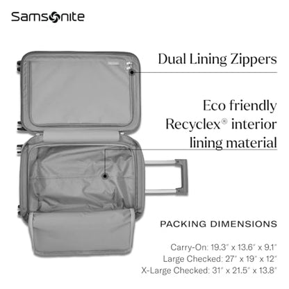 Samsonite UpLIFT X-Large Checked Hardside Luggage with Spinner Wheels - Airline-Approved, TSA Lock, Adjustable Handle System - Polycarbonate Hard Suitcase for Ultra Lightweight Travel - Silver Shimmer - color: Silver Shimmer, size: X-Large Checked