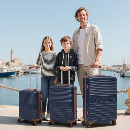 Cobens Luggage Sets 5 Piece, Suitcases with Wheels, TSA Lock, 20/24/28,Blue - color: Blue, size: 5 Piece Sets (20/24/28/DB/TB)