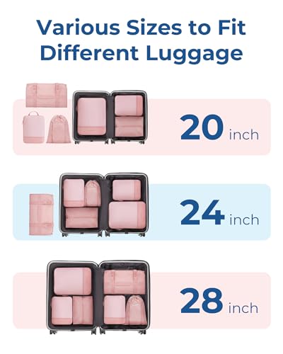 BAGSMART Hanging Compression Packing Cubes 6 Set Cruise Travel Essentials - color: Forest Green