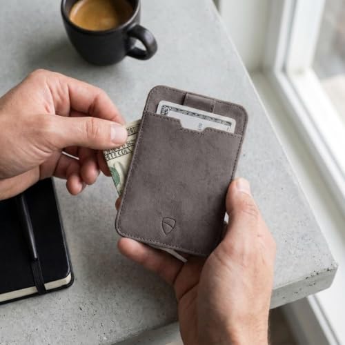 Vaultskin CHELSEA Slim Leather Card Wallet for Men, RFID (Hurricane Brown) - color: Hurricane Brown