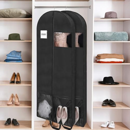 2 Pack 65" Long Garment Bags for Dress Travel Garment Bag - size: 65" 2Pack