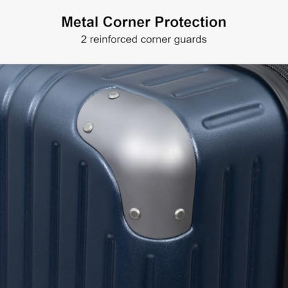LEVEL8 Checked Luggage Expandable Large Suitcase 28 Inch Hardshell,Blue - color: Blue, size: Checked 28 Inch - Expandable