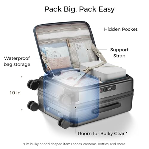 Carry on Luggage Expandable Travel Luggage Top Opening Suitcase with TSA Lock and Usb Built in,Lightweight Rolling Suitcases with Spinner Wheels,PC Hard Shell Suitcases