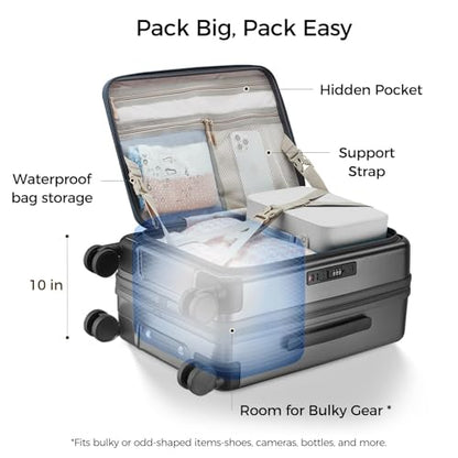 Carry on Luggage Expandable Travel Luggage Top Opening Suitcase with TSA Lock and Usb Built in,Lightweight Rolling Suitcases with Spinner Wheels,PC Hard Shell Suitcases