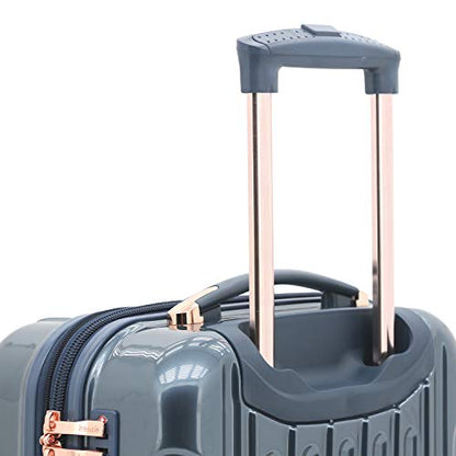 kensie 3 Piece "Alma" Light Metallic Style TSA-Lock Spinner Luggage Set, Midnight Blue Option - color: Midnight Blue, size: 28"/24"/20" (3 Piece Set)