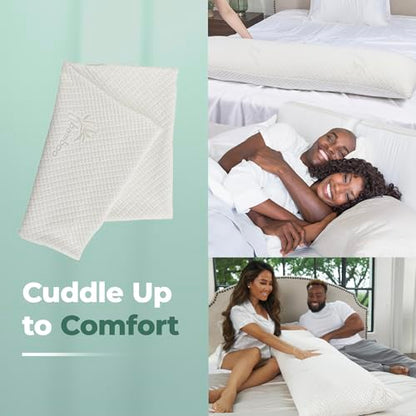 Snuggle-Pedic Pillow Covers - Zippered Body Pillow Protector w/Kool Flow Technology, 20x54 Inches - Made in The USA - size: Body