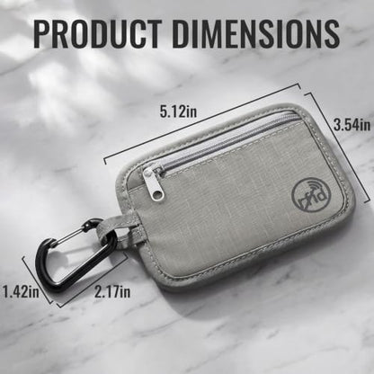 Tipmile RFID Blocking Wallet Slim Money Pouch with Carabiner for Cash Cards
